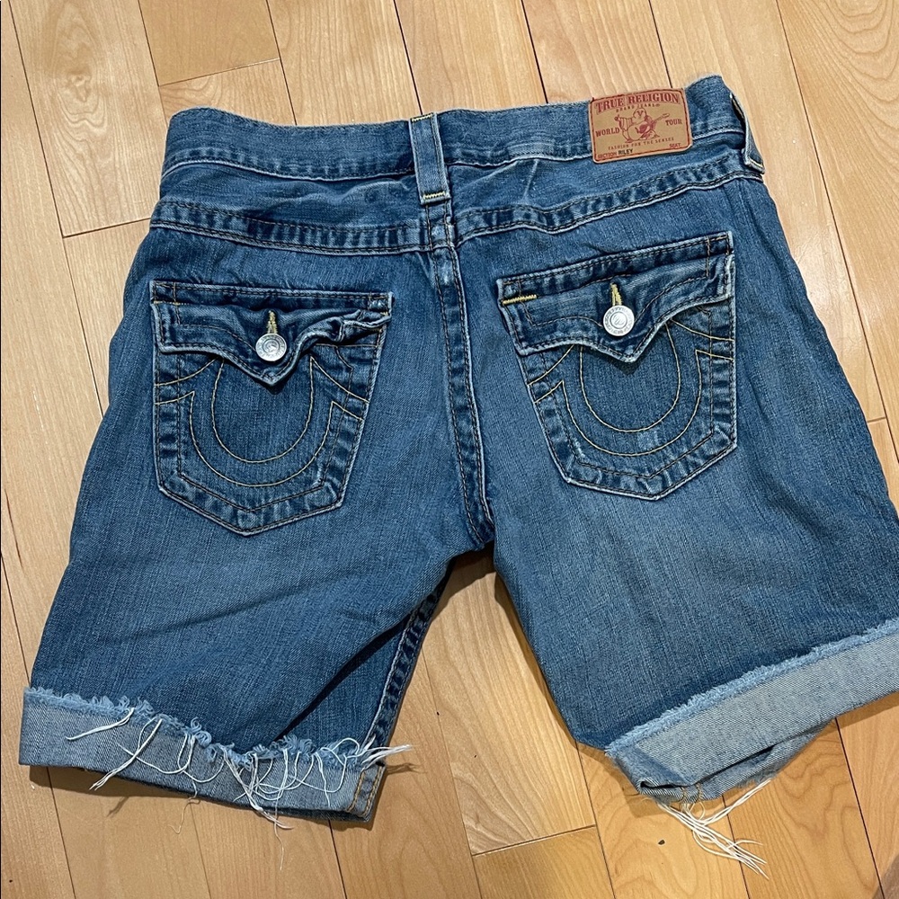 True Religion Women's Classic Blue Jean Shorts